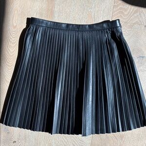 Theory Black A-Line Pleated Skirt
